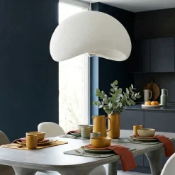 Lampadari Cucina-Selezionato da Mazzolaluce Lampadario da cucina 60cm design japandi bianco stile wabi sabi
