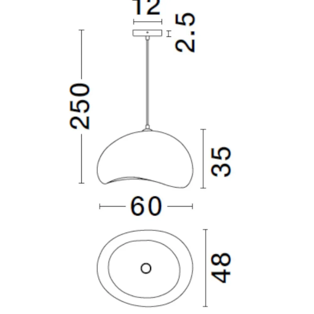 Lampadari Cucina-Selezionato da Mazzolaluce Lampadario da cucina 60cm design japandi bianco stile wabi sabi