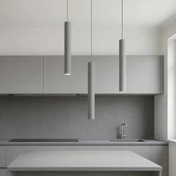 Lampadari Cucina-Top Light Lampadario da cucina con decentramento cilindri grigio