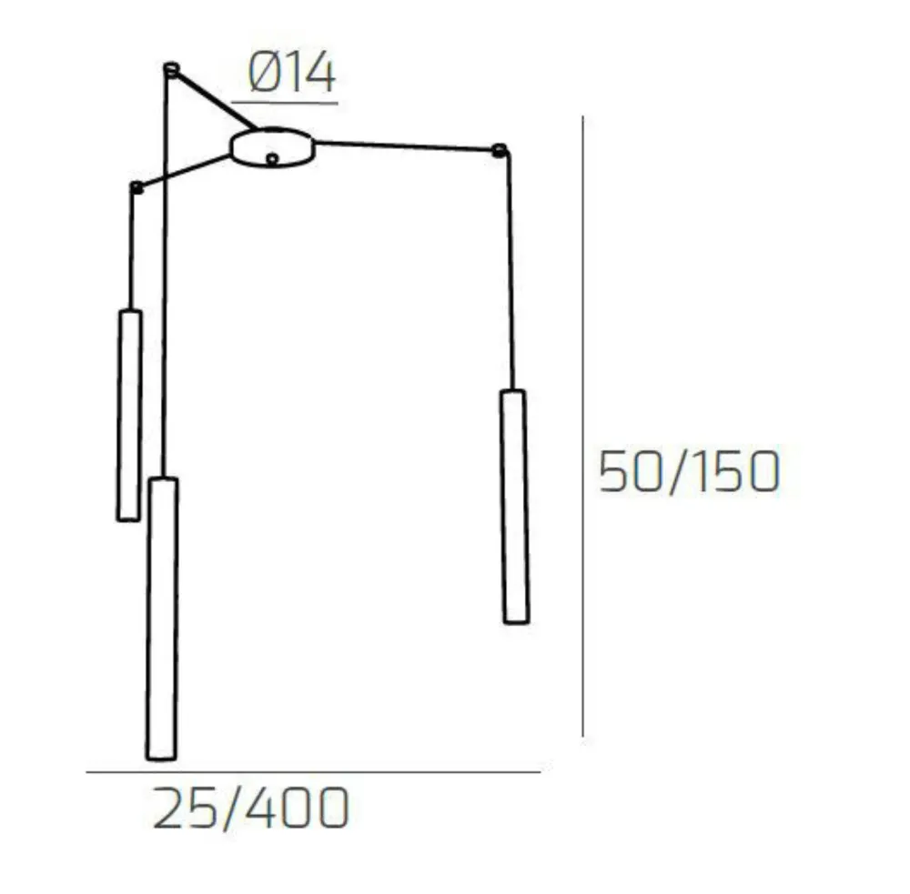 Lampadari Cucina-Top Light Lampadario da cucina con decentramento cilindri grigio