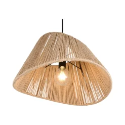 Lampadari Cucina-Selezionato da Mazzolaluce Lampadario da cucina conico marrone in corda