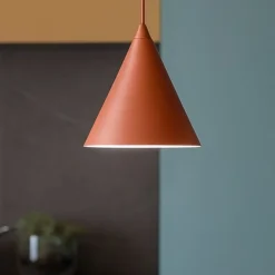 Lampadari Cucina-Selezionato da Mazzolaluce Lampadario da cucina cono 33 cm colore mattone