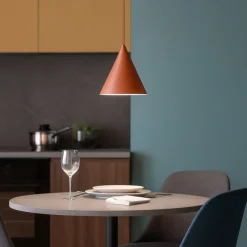 Lampadari Cucina-Selezionato da Mazzolaluce Lampadario da cucina cono 33 cm colore mattone
