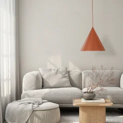 Lampadari Cucina-Selezionato da Mazzolaluce Lampadario da cucina cono 33 cm colore mattone