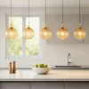 Lampadari Cucina-Selezionato da Mazzolaluce Lampadario da cucina con sfere pendenti vetro ambra