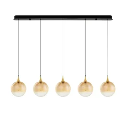 Lampadari Cucina-Selezionato da Mazzolaluce Lampadario da cucina con sfere pendenti vetro ambra