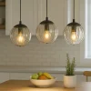 Lampadari Cucina-Selezionato da Mazzolaluce Lampadario da cucina con 3 sfere pendenti in vetro fume'