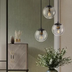 Lampadari Cucina-Selezionato da Mazzolaluce Lampadario da cucina con 3 sfere pendenti in vetro fume'