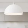 Lampadari Cucina-Selezionato da Mazzolaluce Lampadario da cucina cupola 40cm di vetro bianco