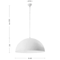 Lampadari Cucina-Selezionato da Mazzolaluce Lampadario da cucina cupola 40cm di vetro bianco