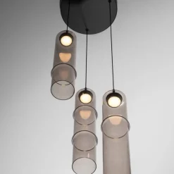 Lampadari Cucina-Selezionato da Mazzolaluce Lampadario da cucina design moderno led 3000k vetri moka cilindri