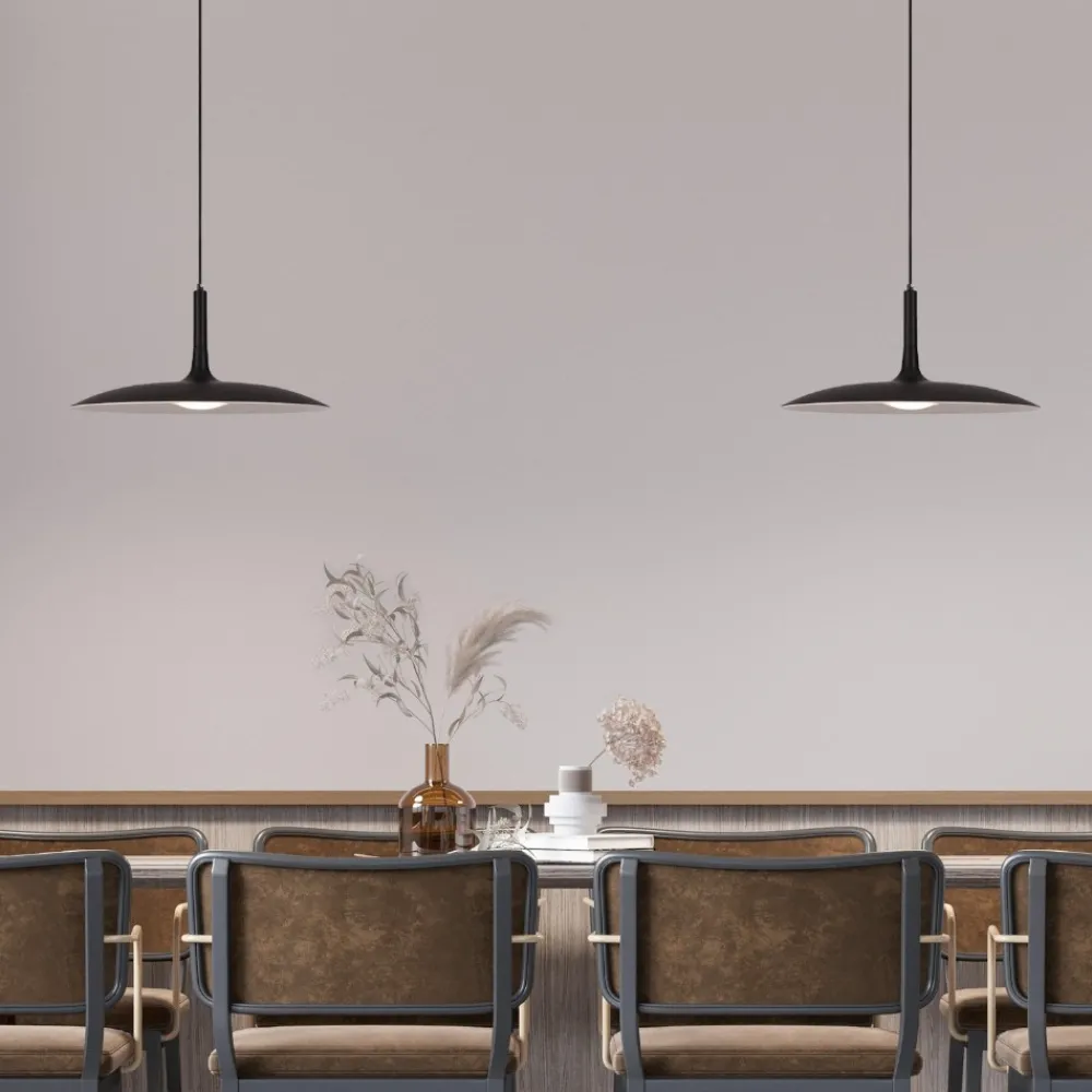 Lampadari Cucina-Selezionato da Mazzolaluce Lampadario da cucina disco nero led 16w 3000k design