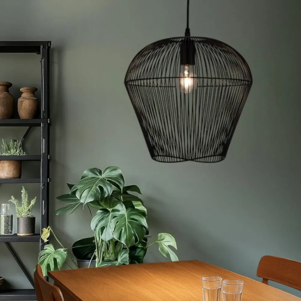 Lampadari Cucina-Selezionato da Mazzolaluce Lampadario da cucina fili tessuto nero