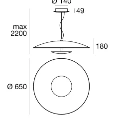 Lampadari Cucina-Linea Light Lampadario da cucina horizon bianco led 34w 3000k