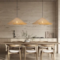 Lampadari Cucina-Selezionato da Mazzolaluce Lampadario da cucina in rattan design rustico