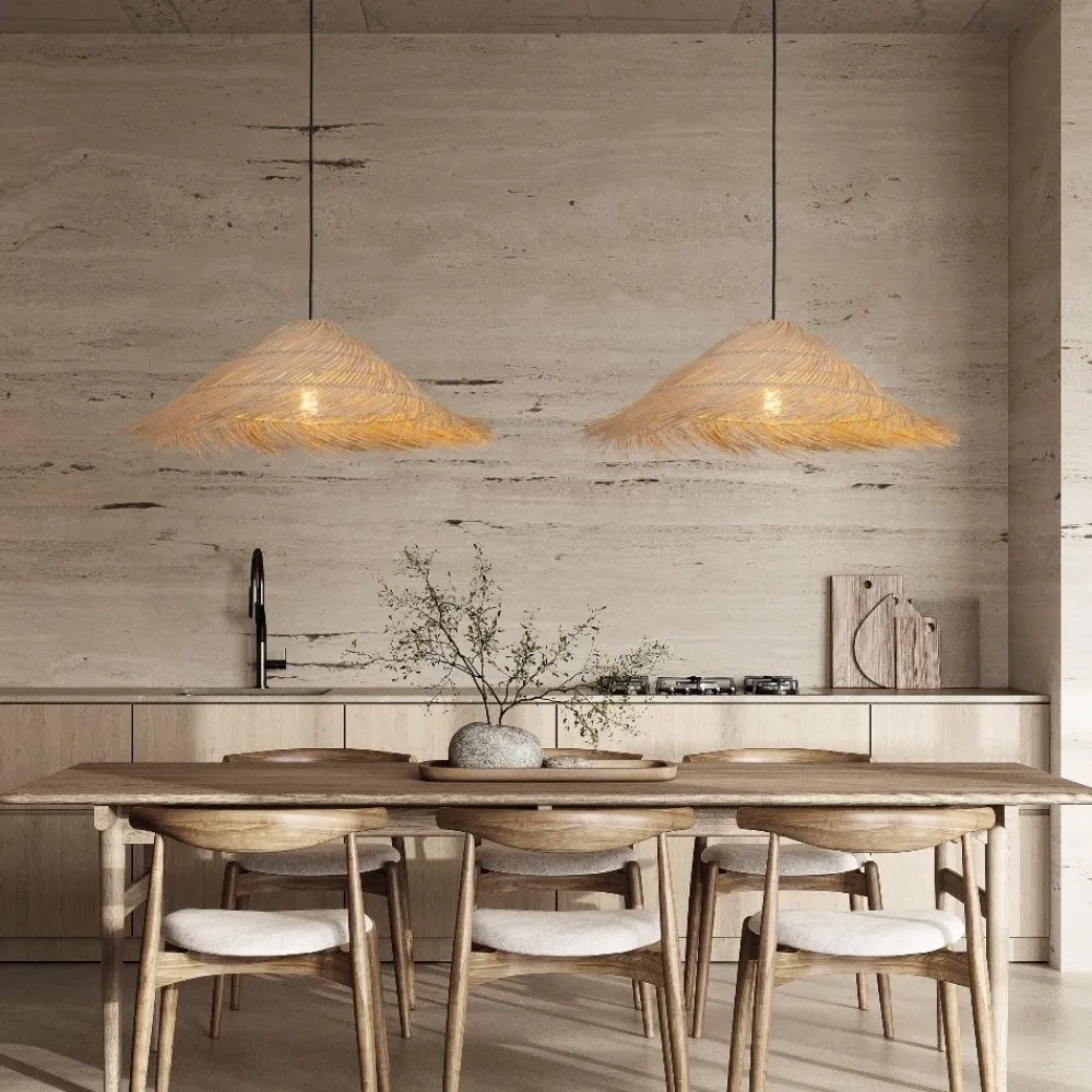 Lampadari Cucina-Selezionato da Mazzolaluce Lampadario da cucina in rattan design rustico