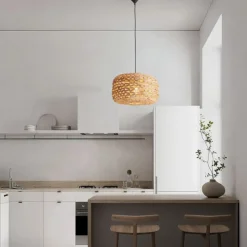 Lampadari Cucina-Selezionato da Mazzolaluce Lampadario da cucina in rattan e corda naturale 40 cm