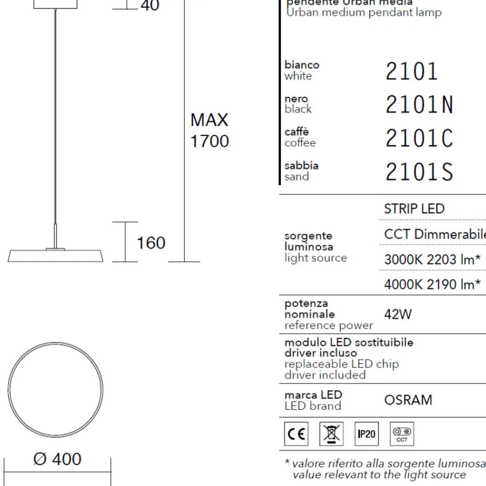 Lampadari Cucina-IsyLuce Lampadario da cucina urban bianco disco led 42w dimmerabile