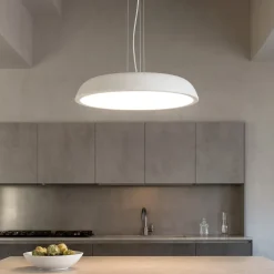 Lampadari Cucina-IsyLuce Lampadario da cucina zendel bianco led 55w 3000k 4000k dimmerabile