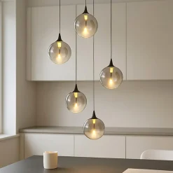 Lampadari Cucina-Selezionato da Mazzolaluce Lampadario da cucina led 3000k minimal con sfere in vetro