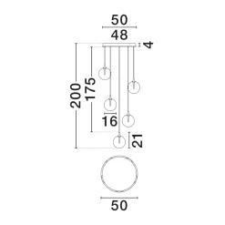 Lampadari Cucina-Selezionato da Mazzolaluce Lampadario da cucina led 3000k minimal con sfere in vetro