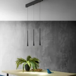 Lampadari Cucina-Gea Luce Lampadario da cucina led 16w 3000k nero dafne