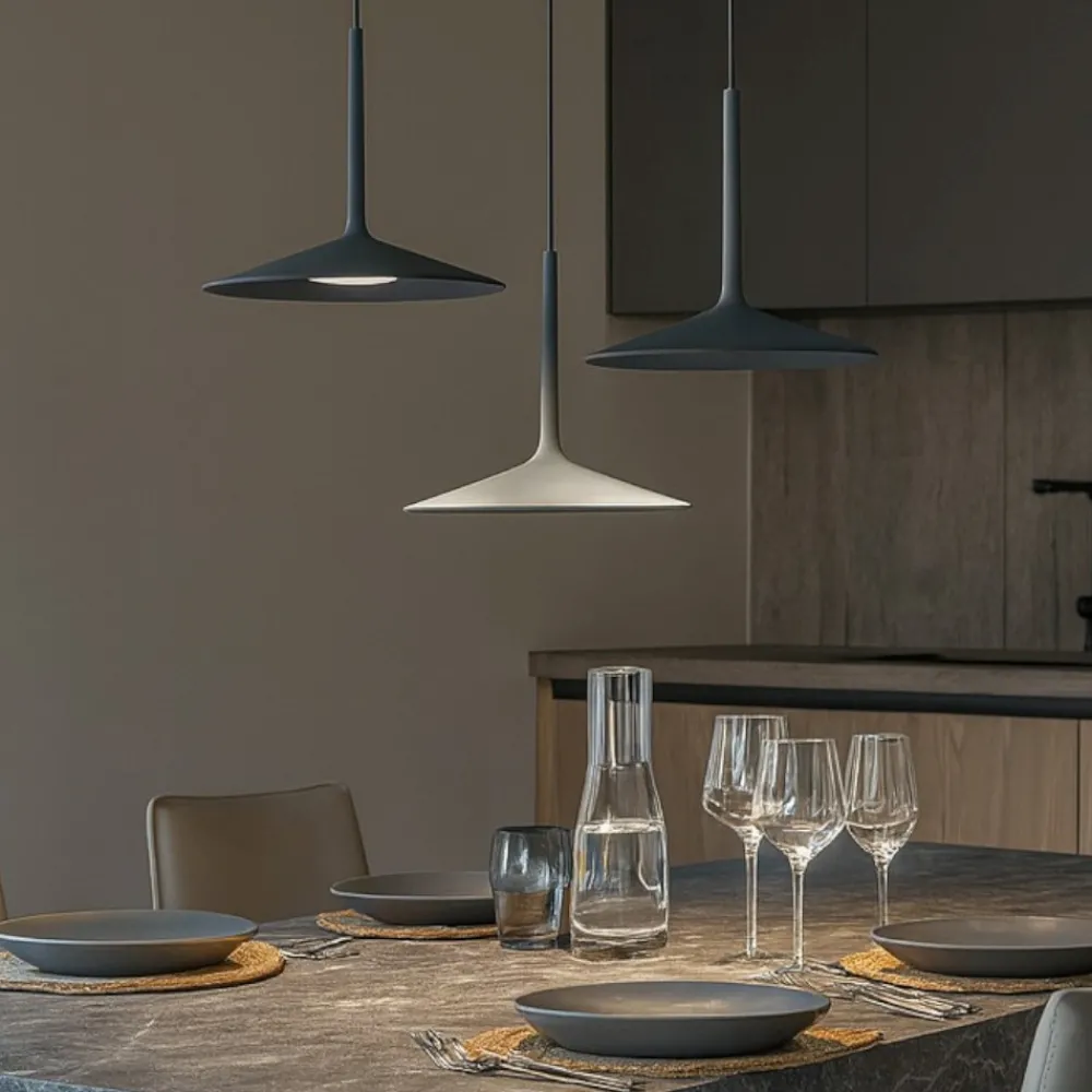 Lampadari Cucina-Linea Light Lampadario da cucina led 19w 3000k poe p3 grigio