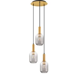 Lampadari Cucina-Selezionato da Mazzolaluce Lampadario da cucina 3 luci con portalampada in vetro