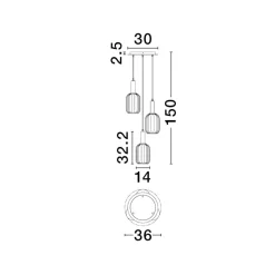 Lampadari Cucina-Selezionato da Mazzolaluce Lampadario da cucina 3 luci con portalampada in vetro