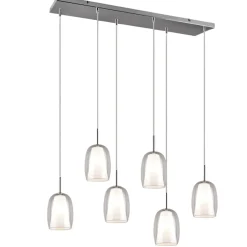 Lampadari Cucina-Selezionato da Mazzolaluce Lampadario da cucina 6 luci con paralumi in vetro