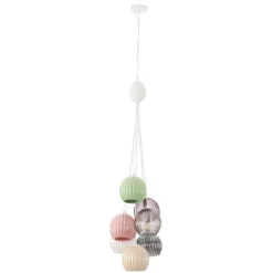 Lampadari Cucina-Selezionato da Mazzolaluce Lampadario da cucina 7 luci con portalampada sferici colorati