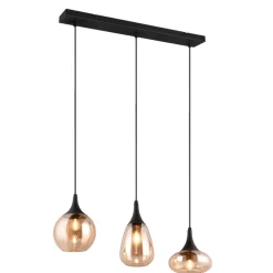 Lampadari Cucina-Selezionato da Mazzolaluce Lampadario da cucina 3 luci vetro ambrato