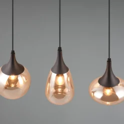 Lampadari Cucina-Selezionato da Mazzolaluce Lampadario da cucina 3 luci vetro ambrato
