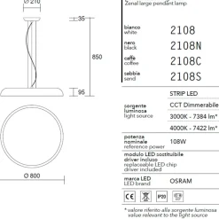 Lampadari Cucina-IsyLuce Lampadario da cucina marrone zenal led 108w 3000k 4000k dimmerabile