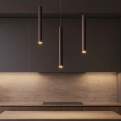 Lampadari Cucina-Top Light Lampadario da cucina marrone tre luci decentramento