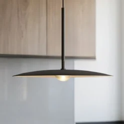 Lampadari Cucina-Selezionato da Mazzolaluce Lampadario da cucina minimal tonda nera led 3000k