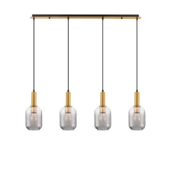 Lampadari Cucina-Selezionato da Mazzolaluce Lampadario da cucina moderna 4 luci con paralumi in vetro