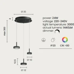 Lampadari Cucina-Ondaluce Lampadario da cucina moderna nina oro 6 luci led 3000k dimmerabile