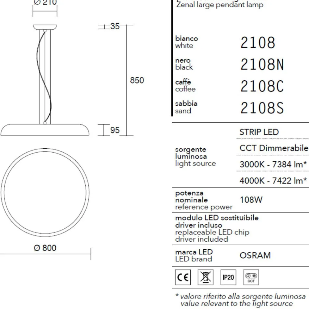 Lampadari Cucina-IsyLuce Lampadario da cucina moderna sabbia 108w 3000k 4000k dimmerabile zenal