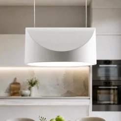 Lampadari Cucina-Vivida International Lampadario da cucina moderna bianco led 21w cct dimmerabile vivida tarp