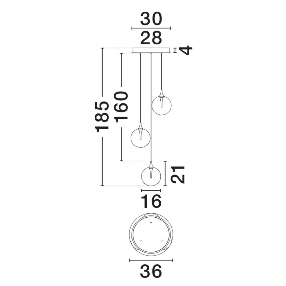 Lampadari Cucina-Selezionato da Mazzolaluce Lampadario da cucina moderna 3 vetri ambra sfere led 3000k