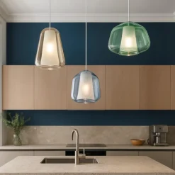 Lampadari Cucina-Top Light Lampadario da cucina moderna vetri multicolor toplight
