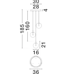 Lampadari Cucina-Selezionato da Mazzolaluce Lampadario da cucina moderna led 3000k 3 luci sferiche