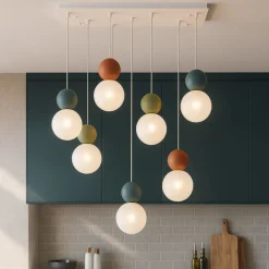Lampadari Moderni-Top Light Lampadario da cucina moderna 7 luci sfere multicolor cottage