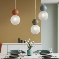Lampadari Cucina-Top Light Lampadario da cucina multicolor 3 luci decentrate cottage