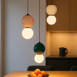 Lampadari Cucina-Selezionato da Mazzolaluce Lampadario da cucina multicolore con 3 luci pendenti led 3000k