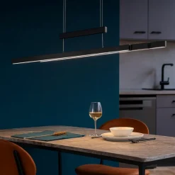 Lampadari Cucina-Selezionato da Mazzolaluce Lampadario da cucina nero led da 2700k a 5000k estendibile