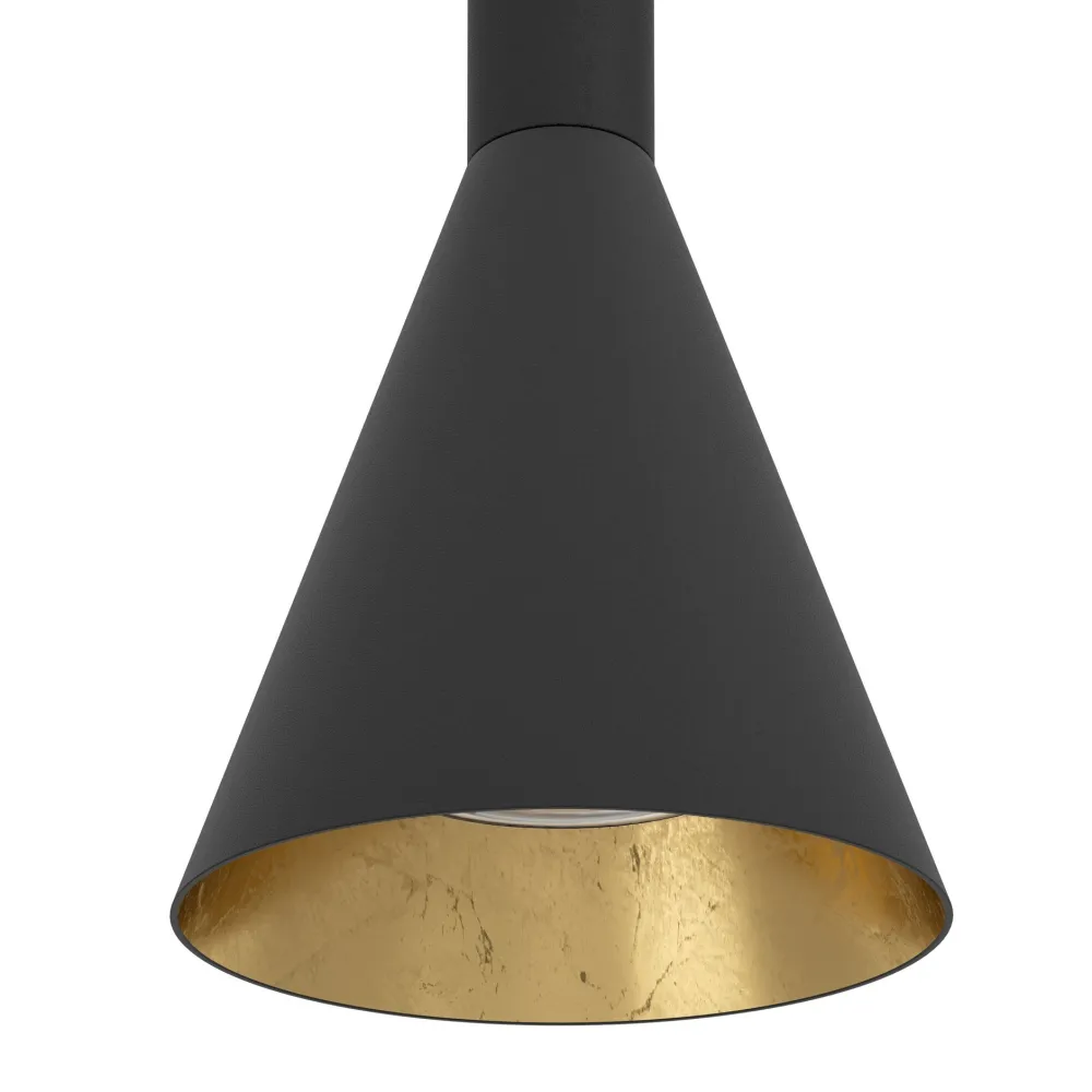 Lampadari Cucina-Eglo Lampadario da cucina nero oro 4 luci cortaderas