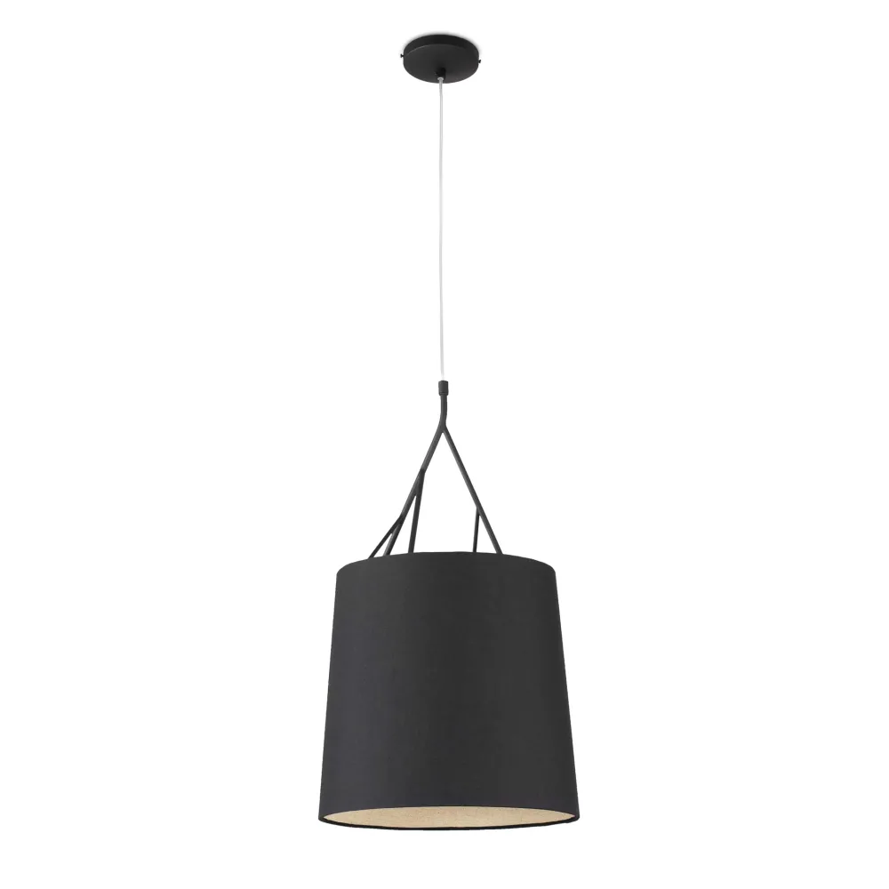 Lampadari Cucina-Selezionato da Mazzolaluce Lampadario da cucina paralume nero cilindro design