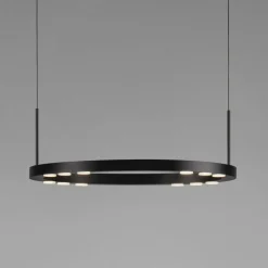 Lampadari Cucina-Selezionato da Mazzolaluce Lampadario da cucina rotondo nero led 3000k dimmerabile